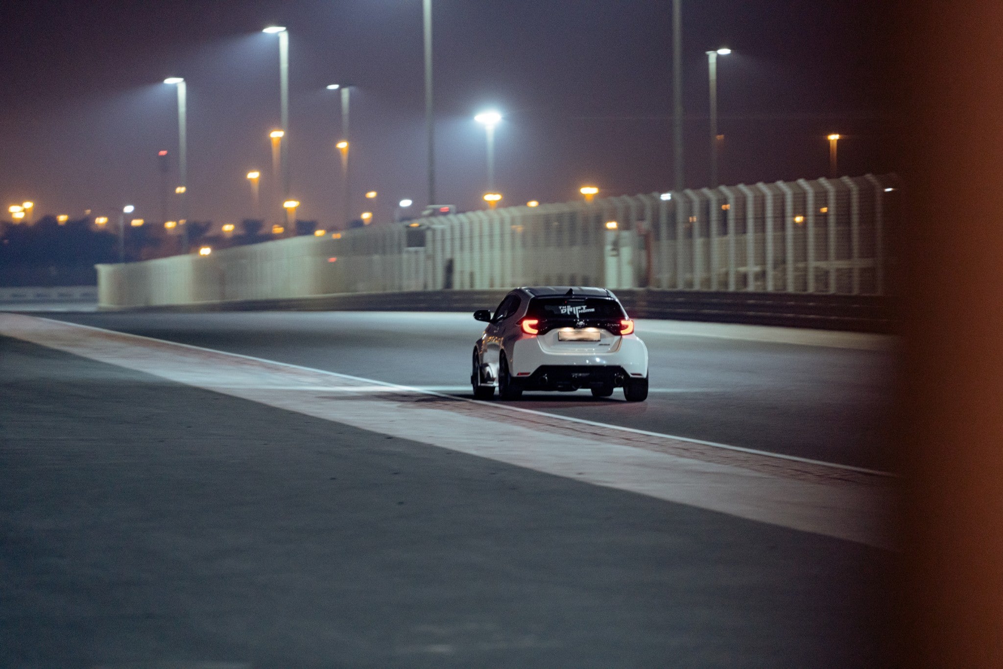 White TOYOTA YARIS GR on the Track | ATOMIC-SHOP