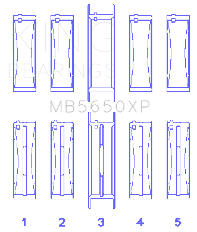 King Engine Bearings Ford 370ci/429ci/460ci 16v OHV Crankshaft Main Bearing Set (Set of 5)