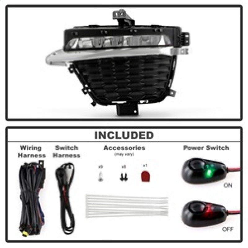 Spyder 22-24 Jeep Grand Cherokee (2-Row) OEM LED Fog Lights w/Switch - Clear (FL-JGC22-LED-C)