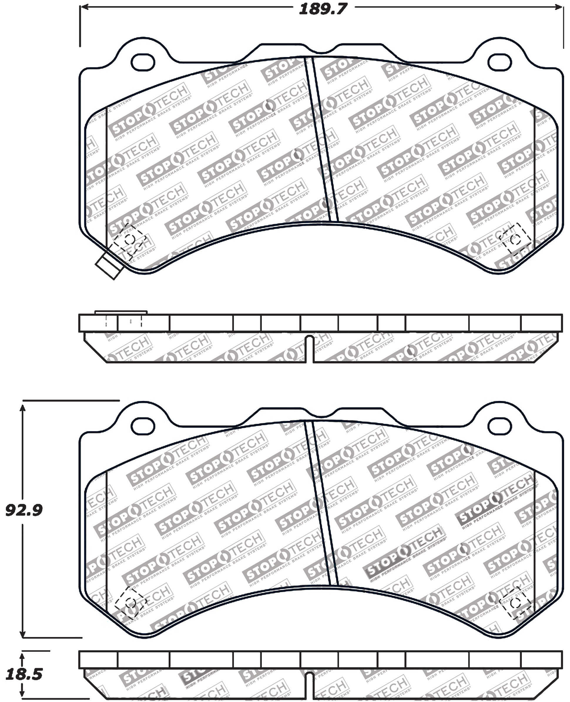 STOPTECH 309.13820 Front Sport Brake Pads with Shims NISSAN GT-R 2009-2018 Photo-1 