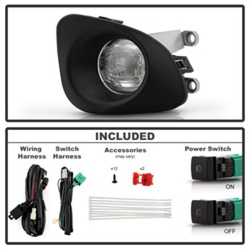 Spyder 22-24 Toyota Corolla Cross Hyb OEM Full LED Fog Light w/ Switch - Clear (FL-TCOC22-H-LED-C)