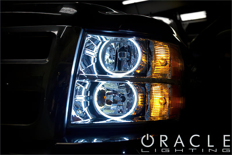 Oracle 07-13 Chevrolet Silverado LED Round Style Headlight Halo Kit - Green