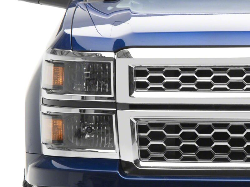 Raxiom 14-15 Chevrolet Silverado 1500 OE Style Headlights/ Chrome Trim- Black - Clear Lens