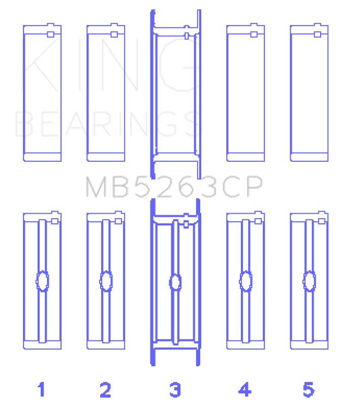 King Engine Bearings Ford Eng 445 T/Dies Crankshaft Main Bearing Set (Set of 5)