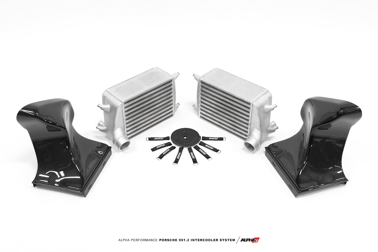 AMS ALP.26.09.0001-1 Intercooler Kit with Carbon Fiber Shrouds PORSCHE 991.2 Photo-1 