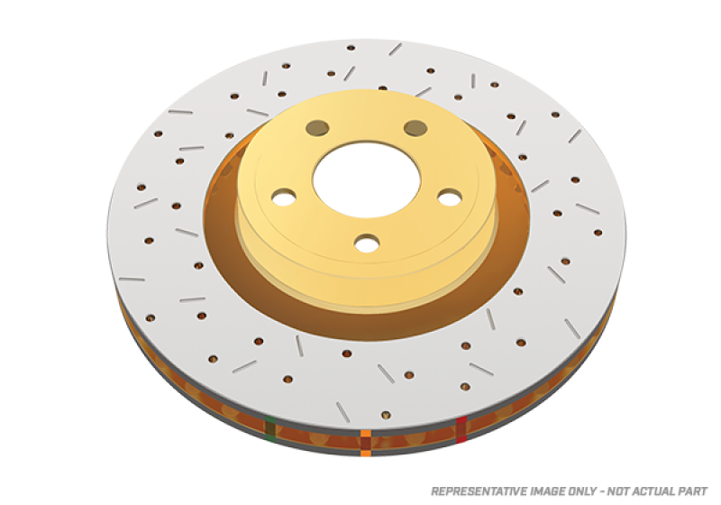 DBA 07-18 Jeep Wrangler (302mm Front Rotor) Front 4000 Series Cross Drilled Rotor w/Blk Hat