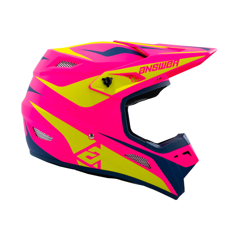 Answer 26 AR1 Mototown Helmet Matte Pink/Hyper Acid/Dark Blue Youth - Large
