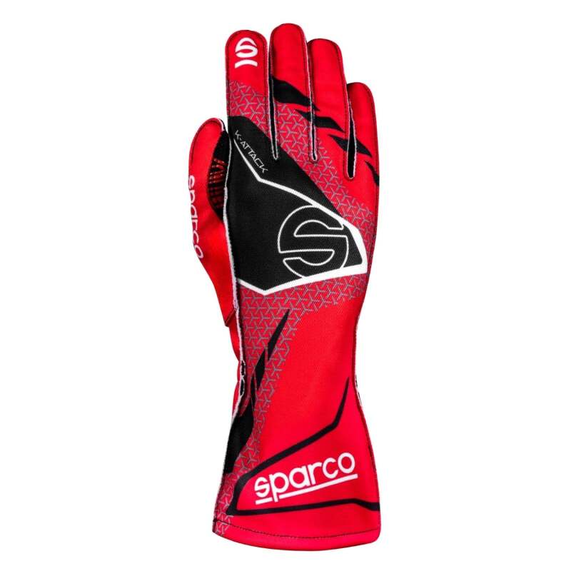 SPARCO K-Attack Red/Black Kart Racing Gloves Size 10