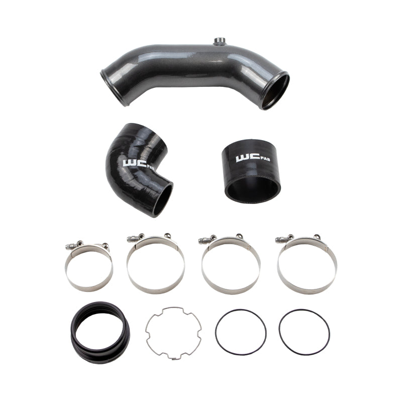 Wehrli 2017+ Ford 6.7L Power Stroke 3.5in Cold Side Intercooler Pipe - Cat Yellow