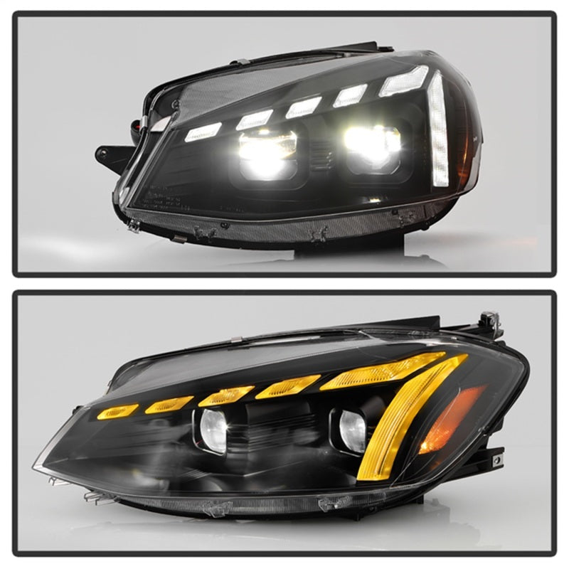 Spyder 18-21 VW Golf Halogen Model Only High-Power LED Headlights - Black (PRO-YD-VG17HALAP-SBGR-BK)