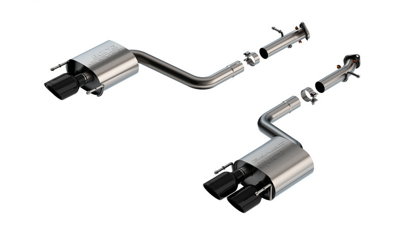 BORLA 11981BC Exhaust System Axle-Back S-Type 2.50" D RD RL AC SR TIP: 4.0" RD X 8.0" Black chrome for LEXUS RC F 2015-2024 / IS 500 5.0L V8 2015-2024 Photo-1 