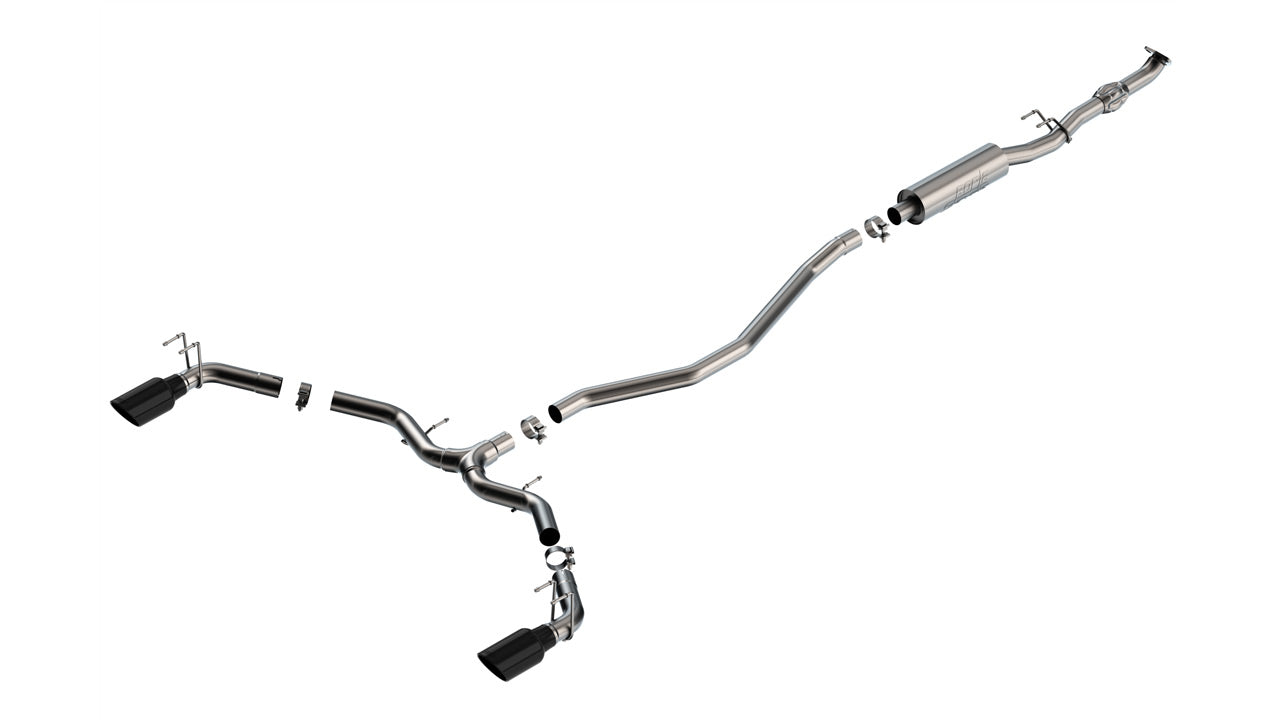 BORLA 140922BC Cat-Back Exhaust System S-TYPE 2.50", TIP 4.5" Black Chrome, T-304 Stainless Steel for HONDA Civic 1.5L/ ACURA Integra 2022-2023 Photo-1 