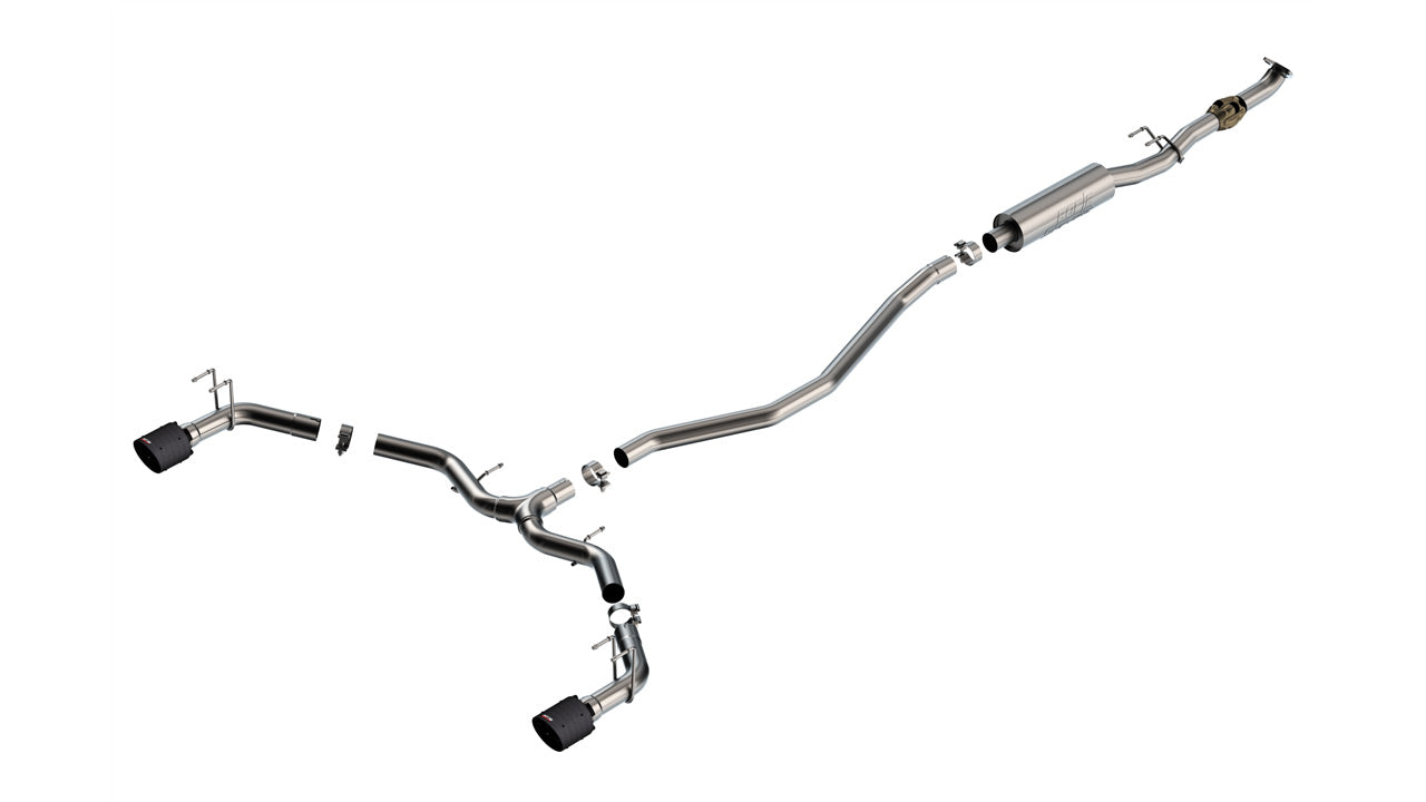 BORLA 140922CFBA Cat-Back Exhaust System S-TYPE 2.50", TIP 4.5" Carb,Fiber With Black Anodized Center for HONDA Civic 1.5L/ ACURA Integra 2022-2023 Photo-1 