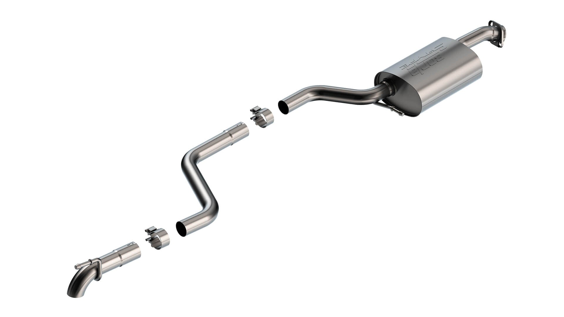 BORLA 140924 Exhaust System Cat-Back S-Type Brushed T-304 Stainless Turn Down for SUZUKI Jimny 2018-2023 Photo-1 