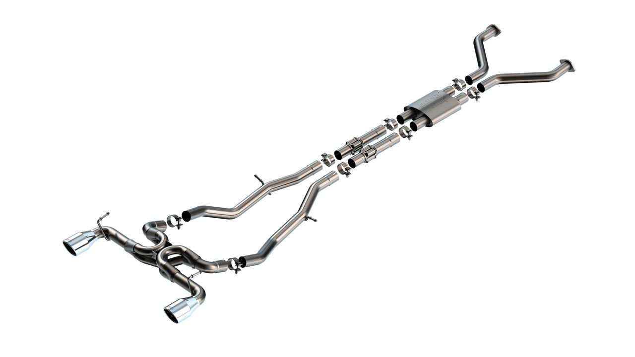 BORLA 140930 Exhaust system Cat-Back ATAK 2.50" S RD RL AC PH SR TIP: 4.50" RD X 7.75" Polished T-304 Stainless Steel for NISSAN Z 2024 Photo-1 