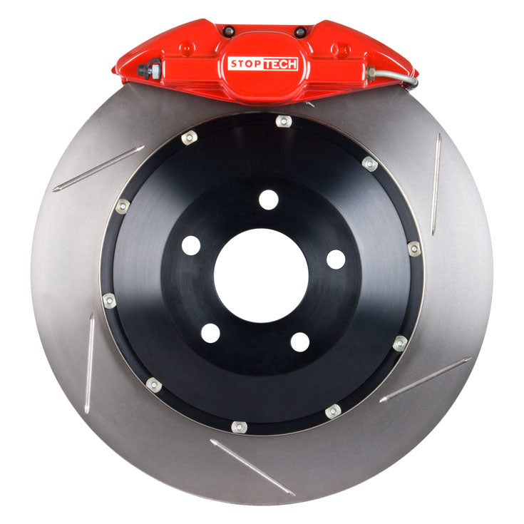 STOPTECH 83.842.002G.71 BBK 2PC ROTOR, REAR SLOTTED 345X28/ST22 RED SUBARU STi '08 Photo-1 