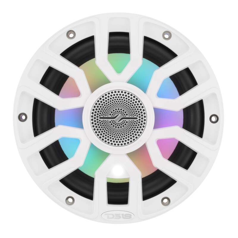 DS18 7.7in 2-Way 175 Watts RMS 4ohm Dgtl LED Lights Bullet Tweeter Cvrs Incl Wht Built-in Deck Light