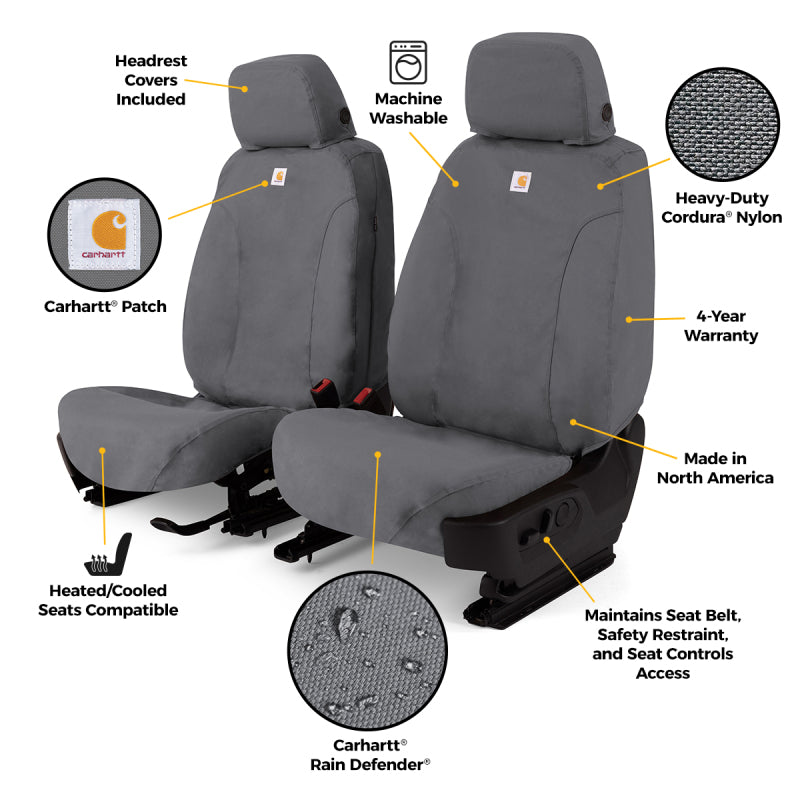 Covercraft 24-25 Toyota Tacoma Carhartt Super Dux SeatSaver Front Row Custom Seat Cover- Gravel