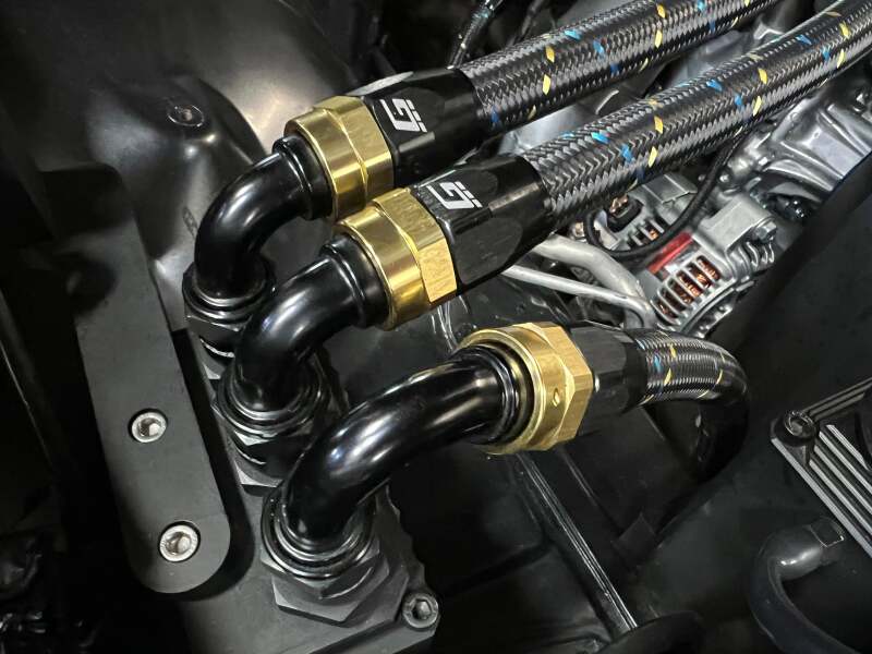GReddy AN16 STRAIGHT HOSE END BLACK/GOLD ANODIZED