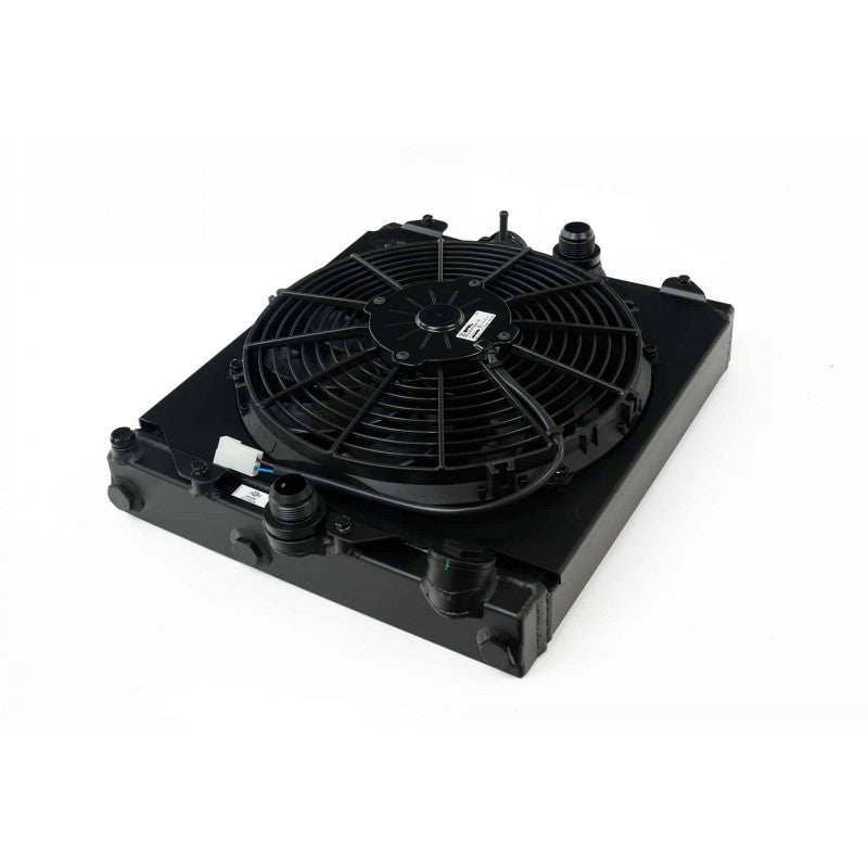 CSF 2858XB Half Cooling Radiator with 12″ SPAL Fan (black) for MITSUBISHI Evolution 7/8/9 Photo-1 