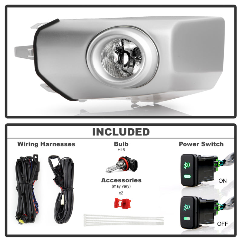 Spyder 07-14 Toyota FJ Cruiser OEM Style Fog Lights w/ Switch - Clear F-TFJ07-C
