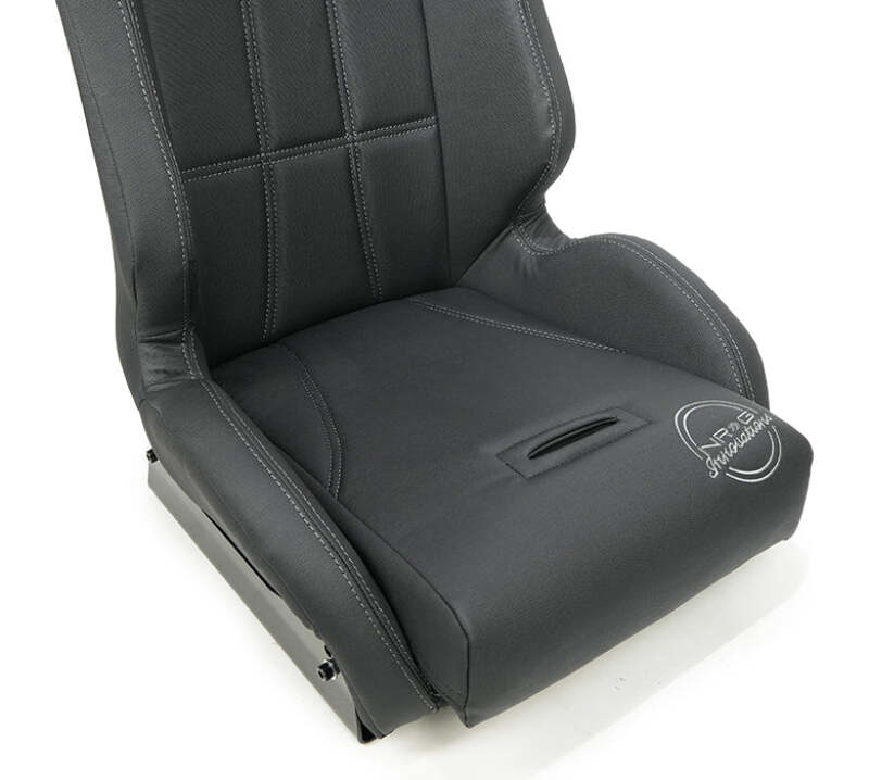 NRG Defender Water Resistant Steel Frame Susp. Seat - Silver w/Black Trim/Defender Logo/Side Bracket