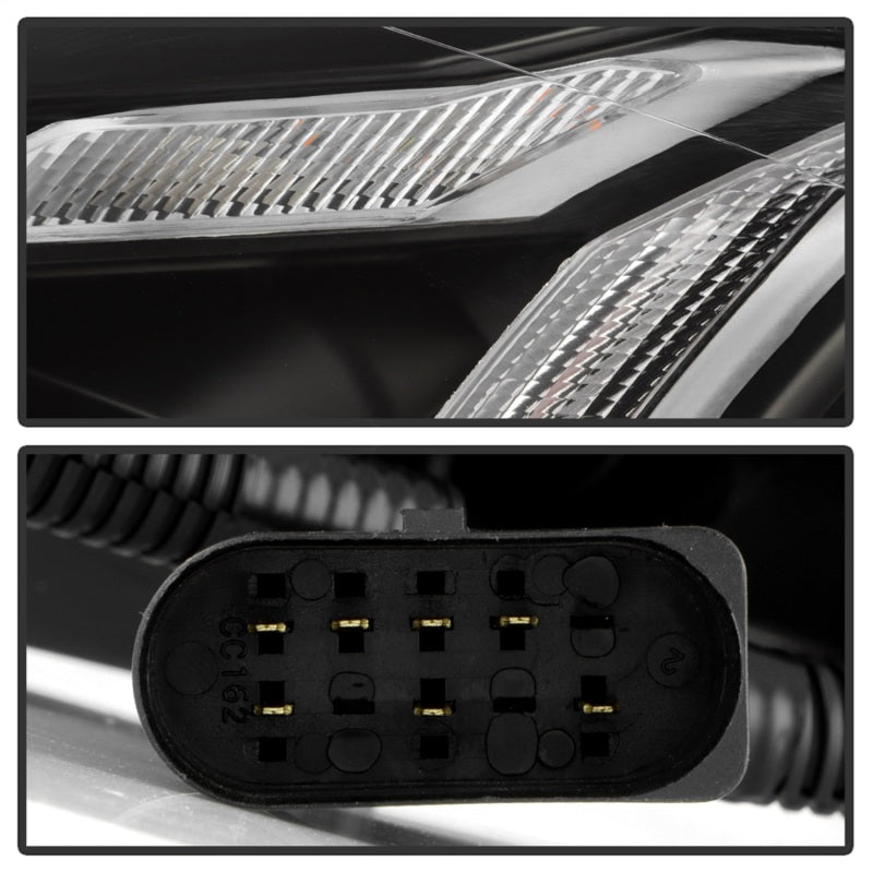 Spyder 18-21 VW Golf MK7.5 Projector Headlights - Black (PRO-YD-VG18SI-SBGR-BK)