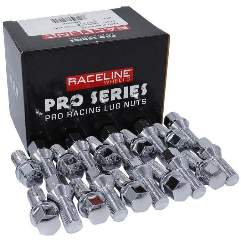 Raceline 12x1.25 1.55in Chrome Lug Bolts (Set of 20)