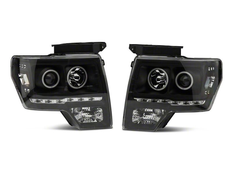 Raxiom 09-14 Ford F-150 G2 Super White LED Halo Projector Headlights- Black Housing- Clear Lens