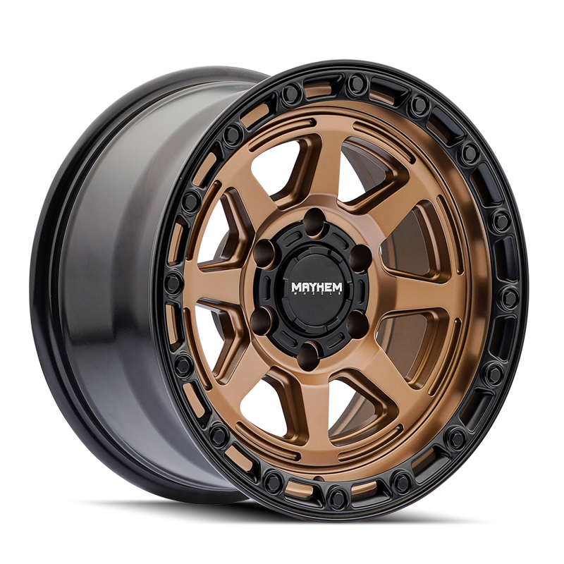Mayhem 8306 Ridgeline 17x8.5 / 6x139.7 BP / 6mm Offset / 106.1mm Hub Satin Bronze/Black Lip Wheel