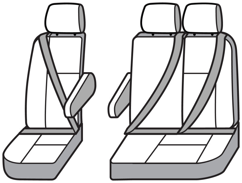 Covercraft 15-26 Ford Transit Polycotton SeatSaver Custom Third Row Seat Covers-Misty Grey