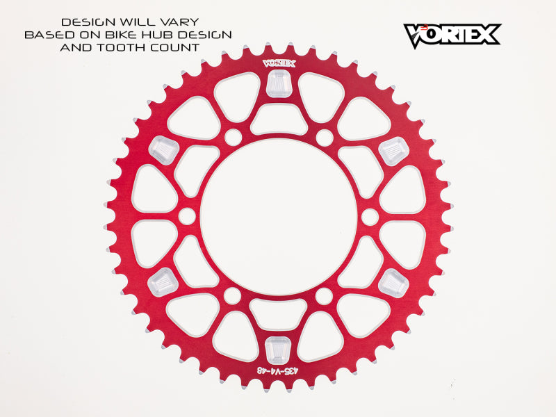 Vortex Racing V4 44 Tooth 525 Rear Sprocket - Red