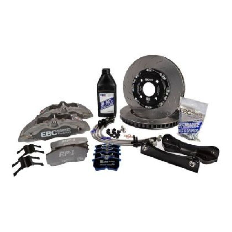 EBC Racing 13-24 Volkswagen GTI Mk7/Mk8 Anodized Apollo-6 Calipers 355mm Rotors Front Big Brake Kit