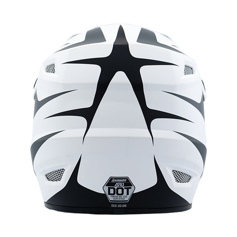 Answer 26 AR1 Mototown Helmet Glossy White/Grey/Black Youth - Medium