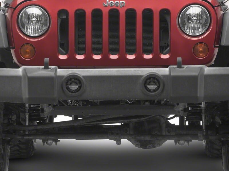 Raxiom 07-18 Jeep Wrangler JK V2 LED Switchback Fog Lights with Amber Turn Signal and Halo Rings