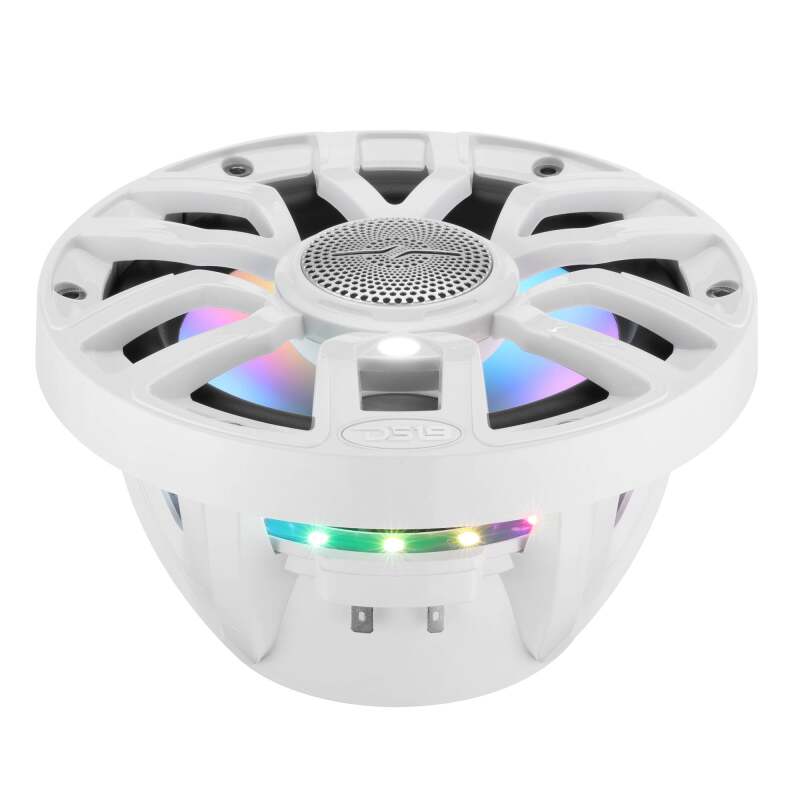 DS18 7.7in 2-Way 175 Watts RMS 4ohm Dgtl LED Lights Bullet Tweeter Cvrs Incl Wht Built-in Deck Light