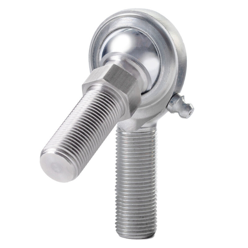 QA1 C Series 2-Pc Rod End - Male/Left Hand - .375in Bore x 3/8-24 w/Stud & Zerk - Carbon Steel