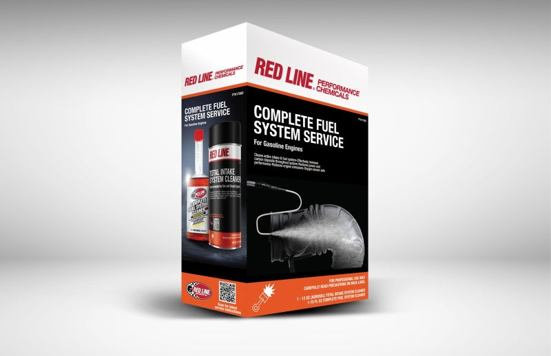 Red Line Complete Fuel System Service Kit - Intake Cleaner/Tank Add/S-Hook App w/Hose (Aerosol)