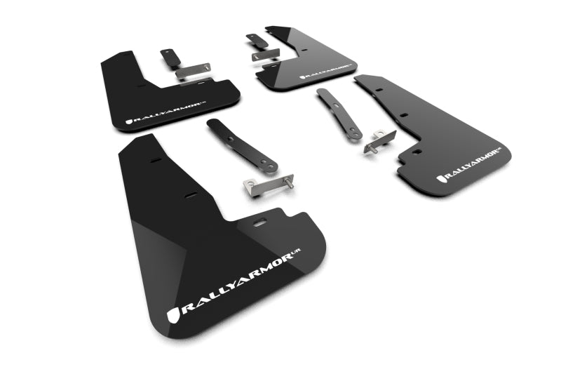 Rally Armor 25-26 Kia EV6 Base Light/GT/GT-Line Black Mud Flap - White Logo