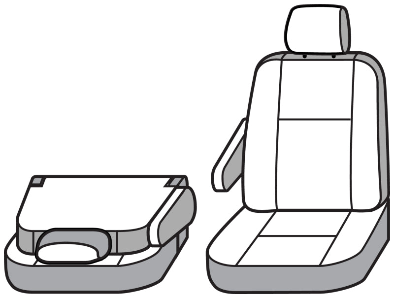 Covercraft 14-23 Ford Transit Polycotton SeatSaver Custom Front Row Seat Covers-Taupe
