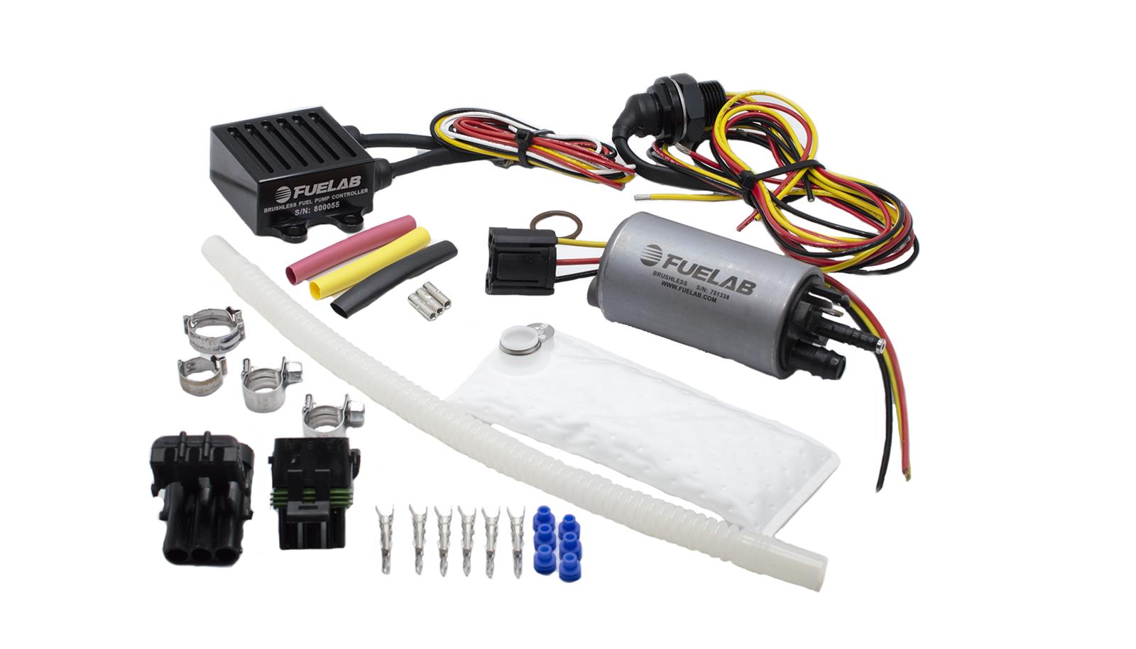 FUELAB 25304 In-Tank Brushless Fuel Pump Kit 350 LPH with 9 mm Barb Outlet, 6 mm Barb Siphon Photo-1 