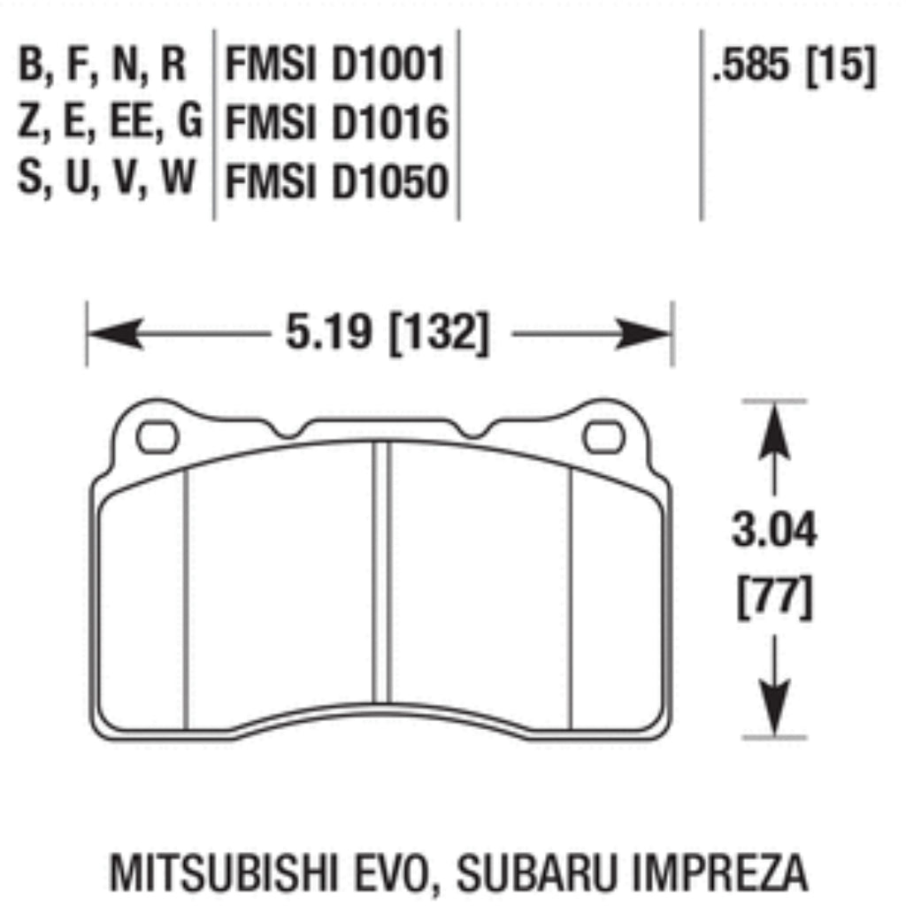 HAWK HB453G.585 Front Brake Pads DTC-60 for SUBARU Impreza WRX STI 2006-2015 / TOYOTA (GT86 / GR86) / MITSUBISHI Lancer EVO 2003-2014 Photo-2 