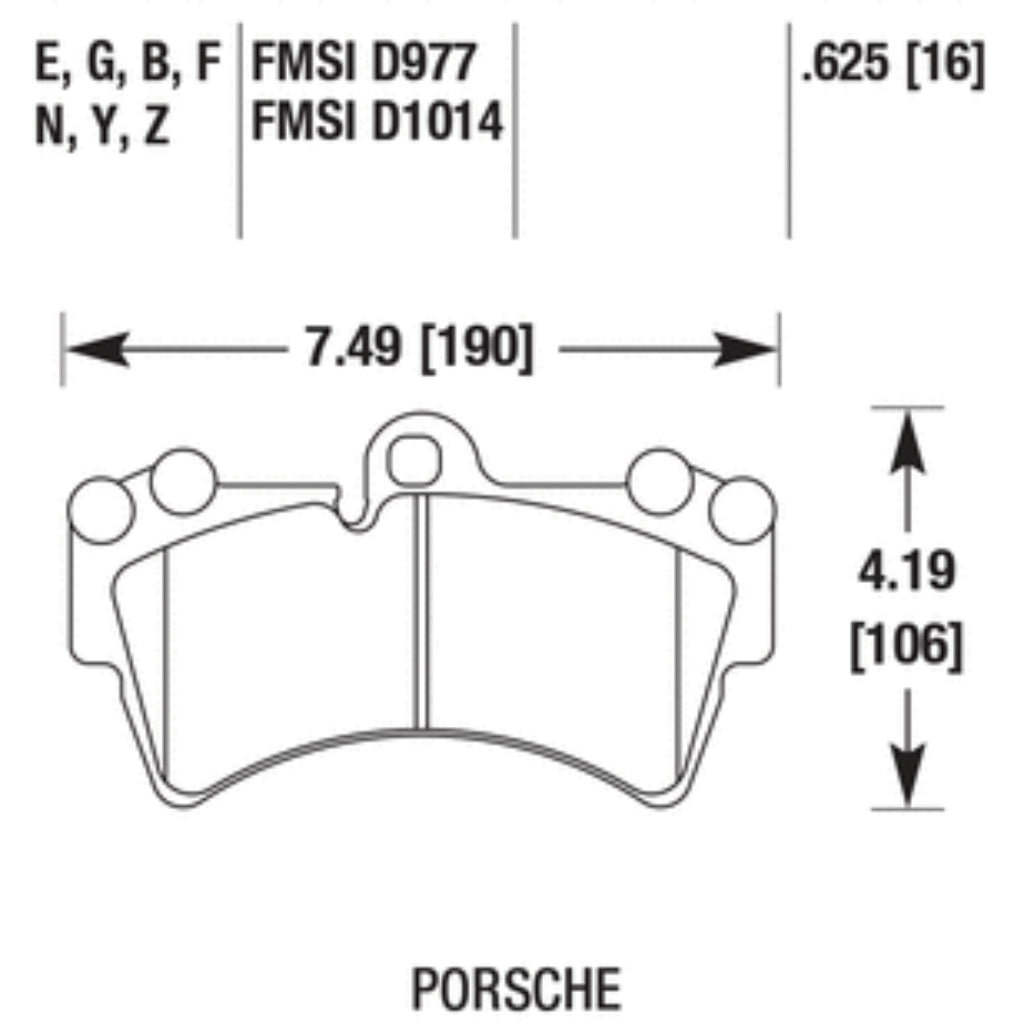 HAWK HB501F.625 Front Brake Pads HPS for AUDI Q7 2006-2015 / VW Touareg / PORSCHE Cayenne 2002-2010 Photo-3 