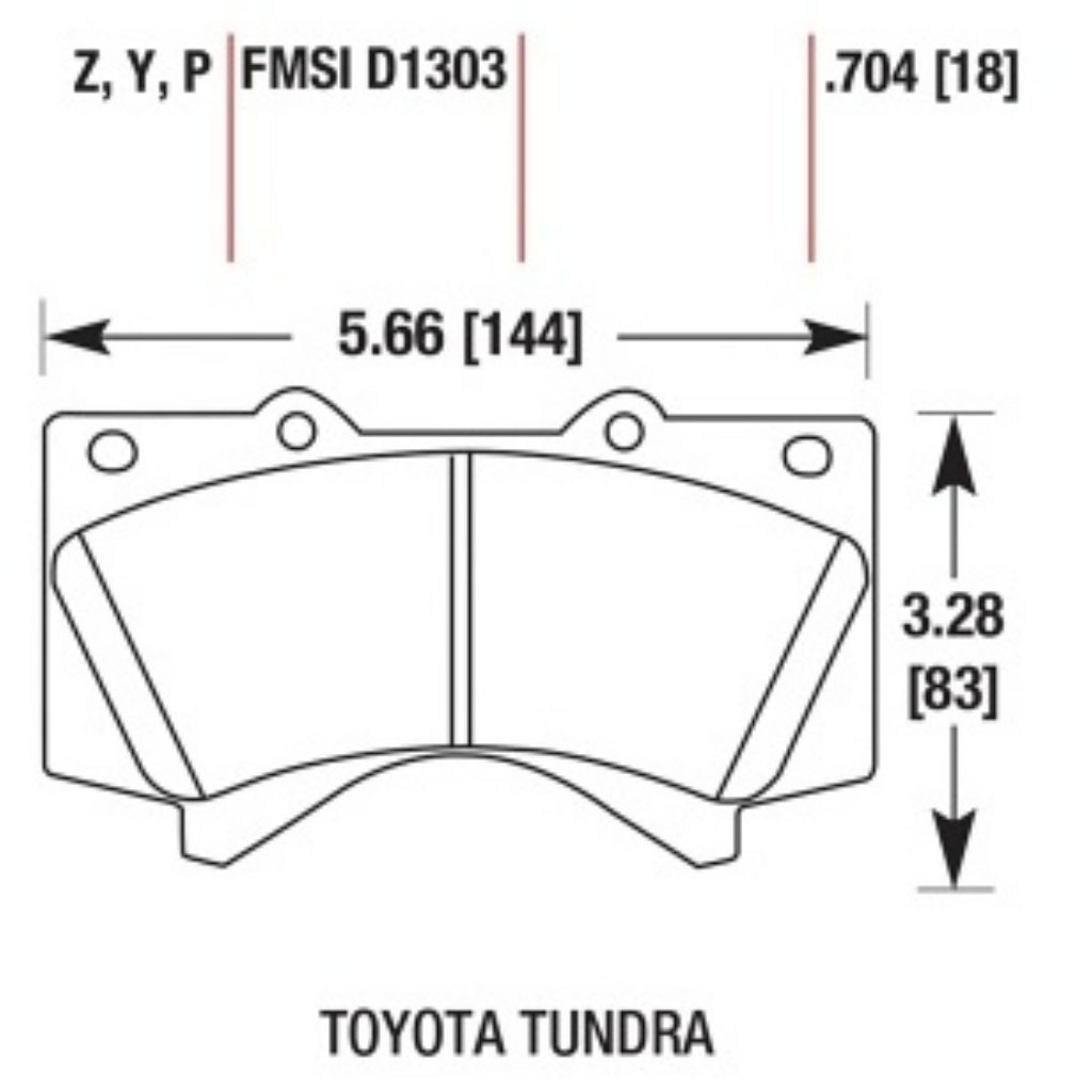 HAWK HB589Y.704 Front Brake Pads LTS for TOYOTA Land Cruiser 200 (J20) / LEXUS LX (J200) 2008-2021 Photo-2 