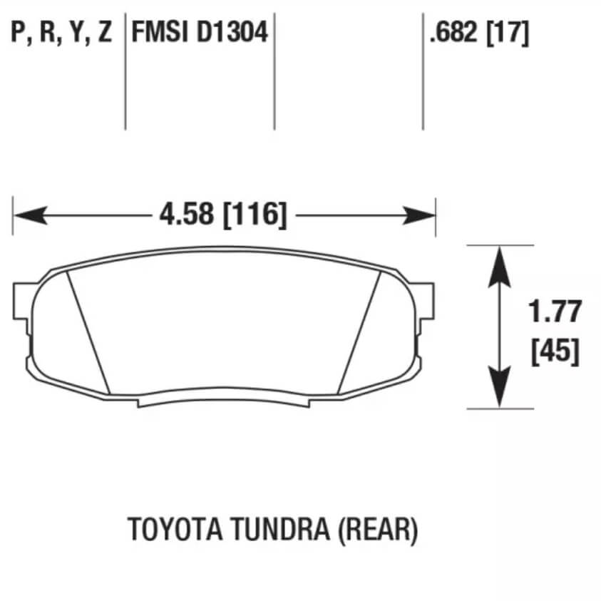 HAWK HB590Y.682 Rear Brake Pads LTS for TOYOTA Land Cruiser 200 (J20) / LEXUS LX 570 2008-2021 Photo-2 