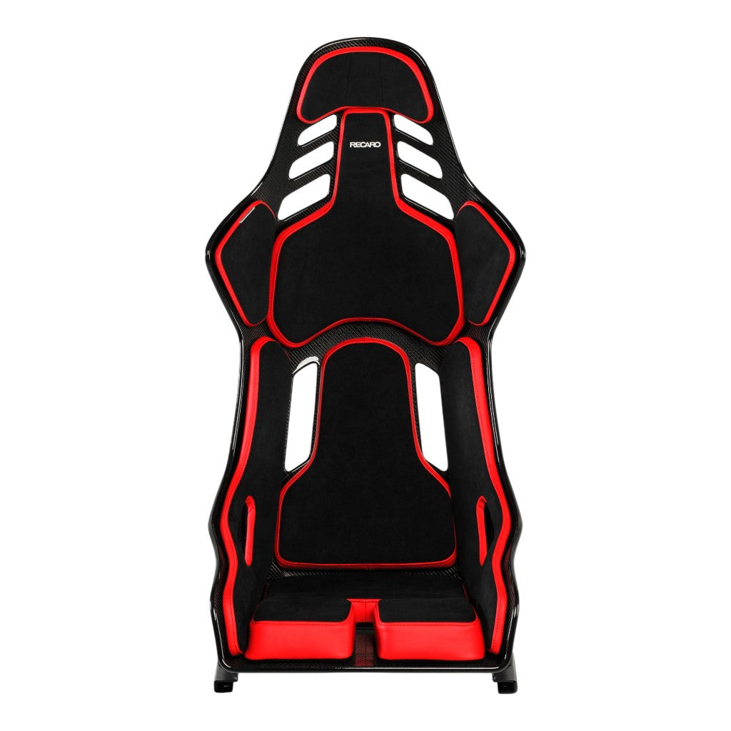 RECARO 078.01.1B22 Race Seat Podium CF Left Side (ABE / FIA 8855-1999), Black Alcantara / Red Leather, Size M  Photo-1