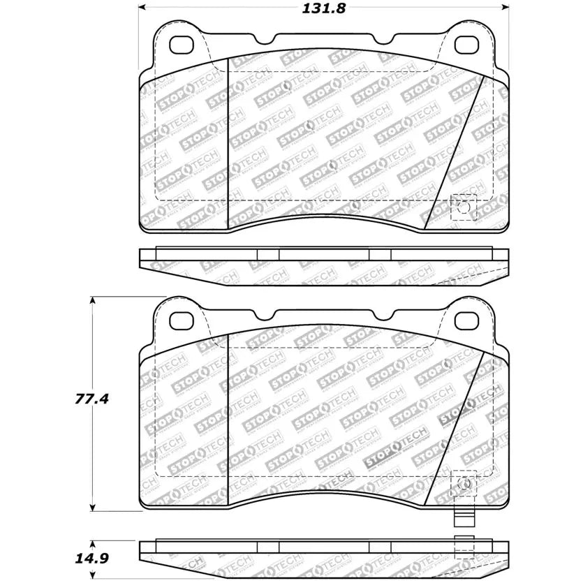 STOPTECH 309.10010 Brake Pads Sport with Shims for SUBARU STI, MITSUBISHI EVO, MEGANE RS Photo-5 