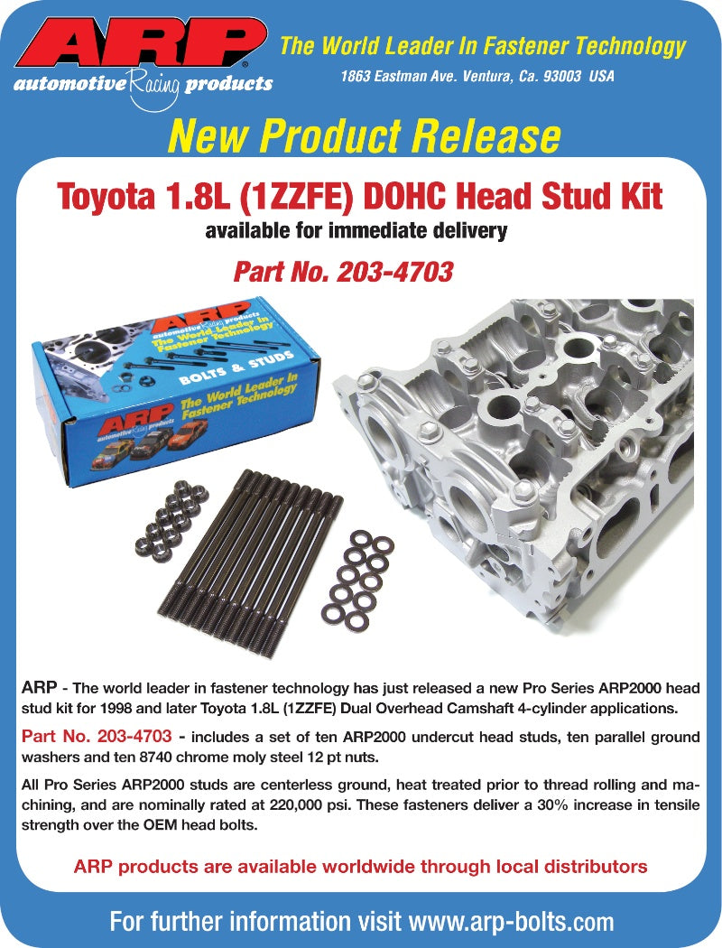 ARP 203-4703 Head Stud Kit for Toyota 1.8L (1ZZFE) 4-cylinder Photo-2 