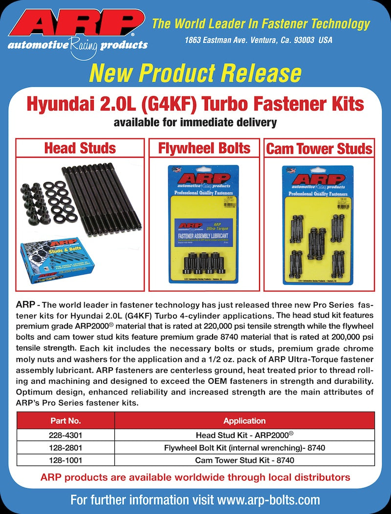 ARP 128-1001 Cam Tower Stud Kit for Hyundai 2.0L G4KF. 12pt Photo-2 