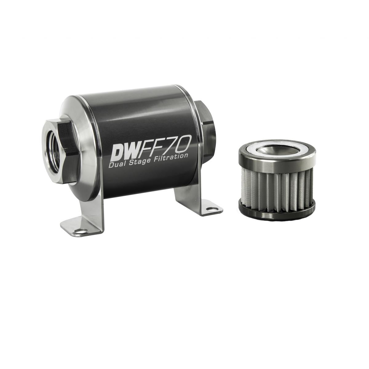 DEATSCHWERKS 8-03-070-010K In-line fuel filter element and housing kit, stainless steel 10 micron,-8 Photo-1 